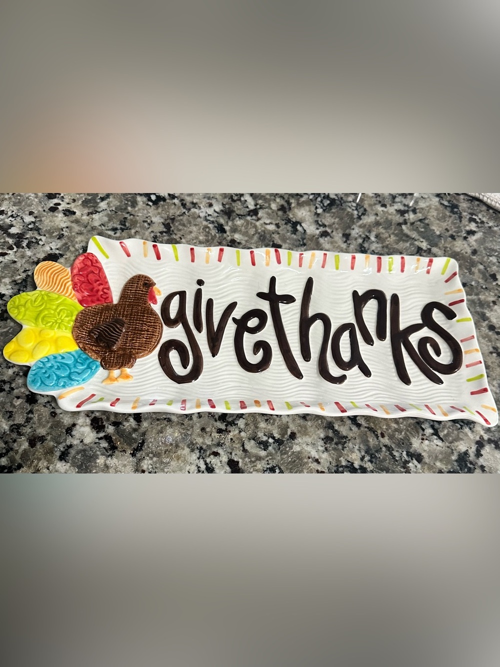 Mud Pie Give Thanks Turkey Tray